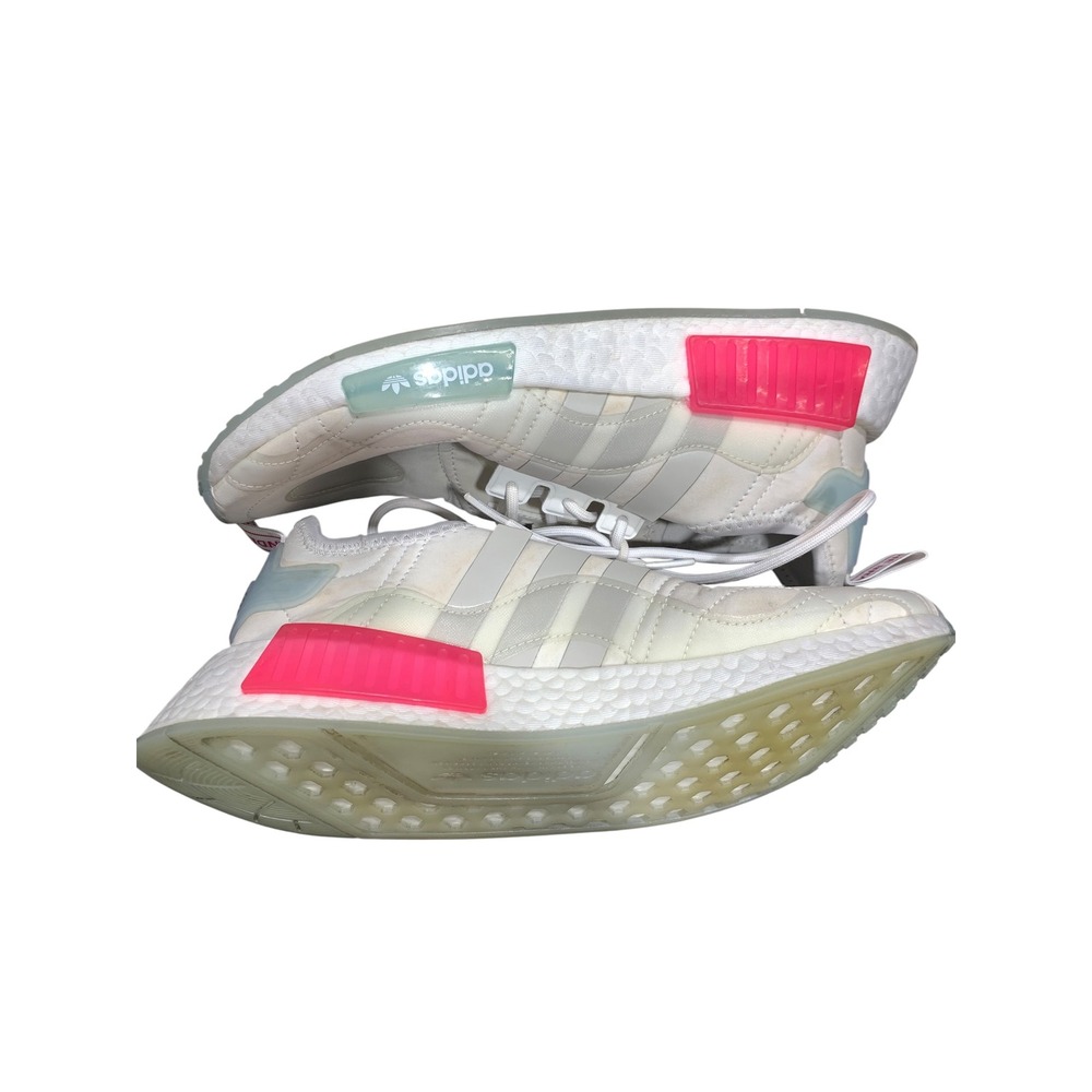 Adidas NMD R1 V2 Cloud White Solar Red Ice Mint Quilted Sneakers FY2105 Mens